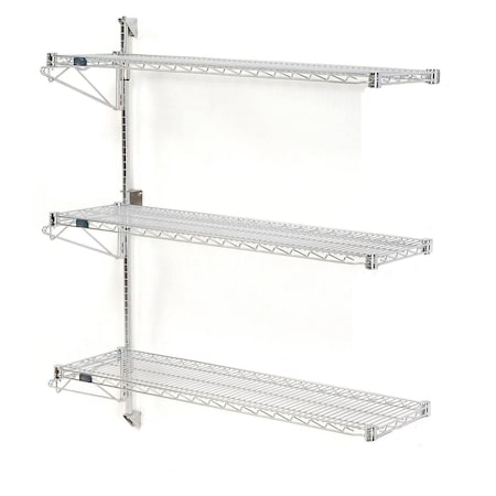 Nexel Wall Mount Wire 3-Shelf Add-On Unit, 30W x 18D x 54H 798173
